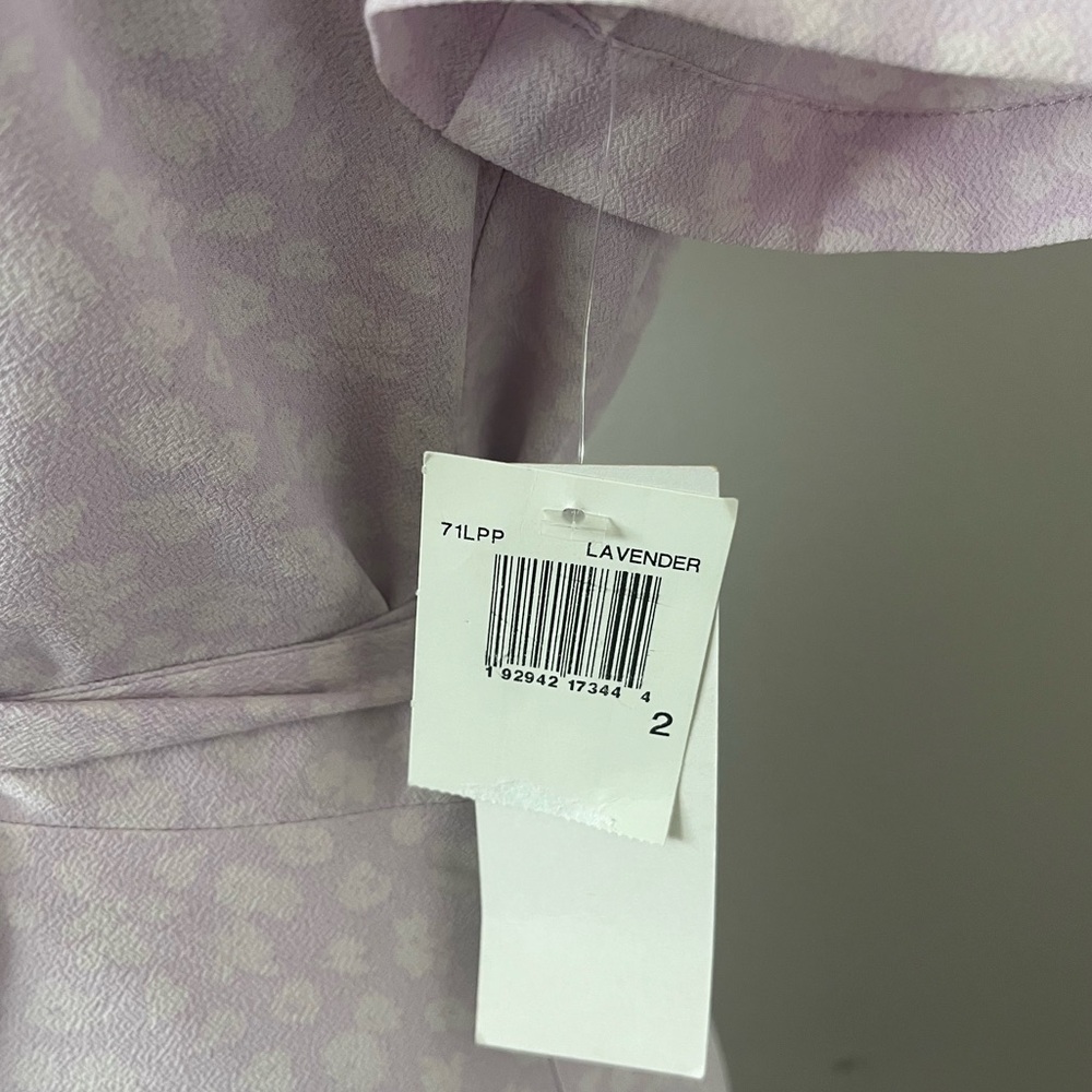 French Connection Mono Armoise Lavender Floral Wrap Mini Dress - Picture 13 of 13